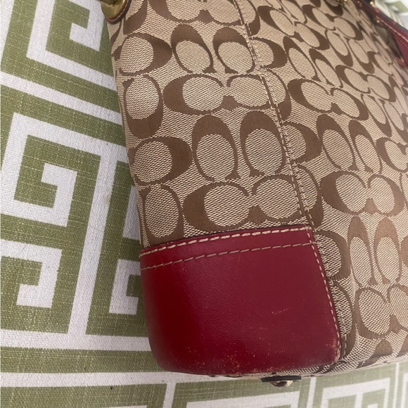 SOLD! COACH VINTAGE Signature Kaki Leather Tote & Accordion Coated Canvas Wallet - Picture 12 of 16